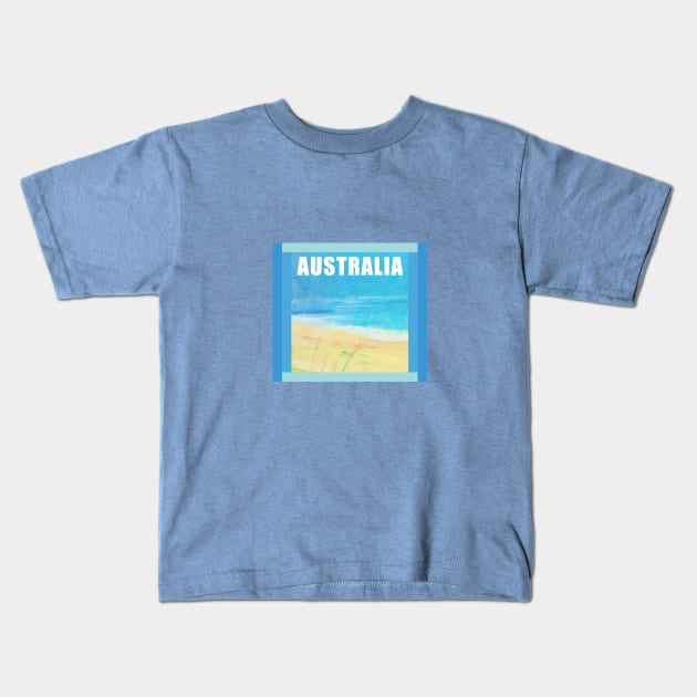 Australia Sea Shore Kids T-Shirt by Adam Clayton Graphics